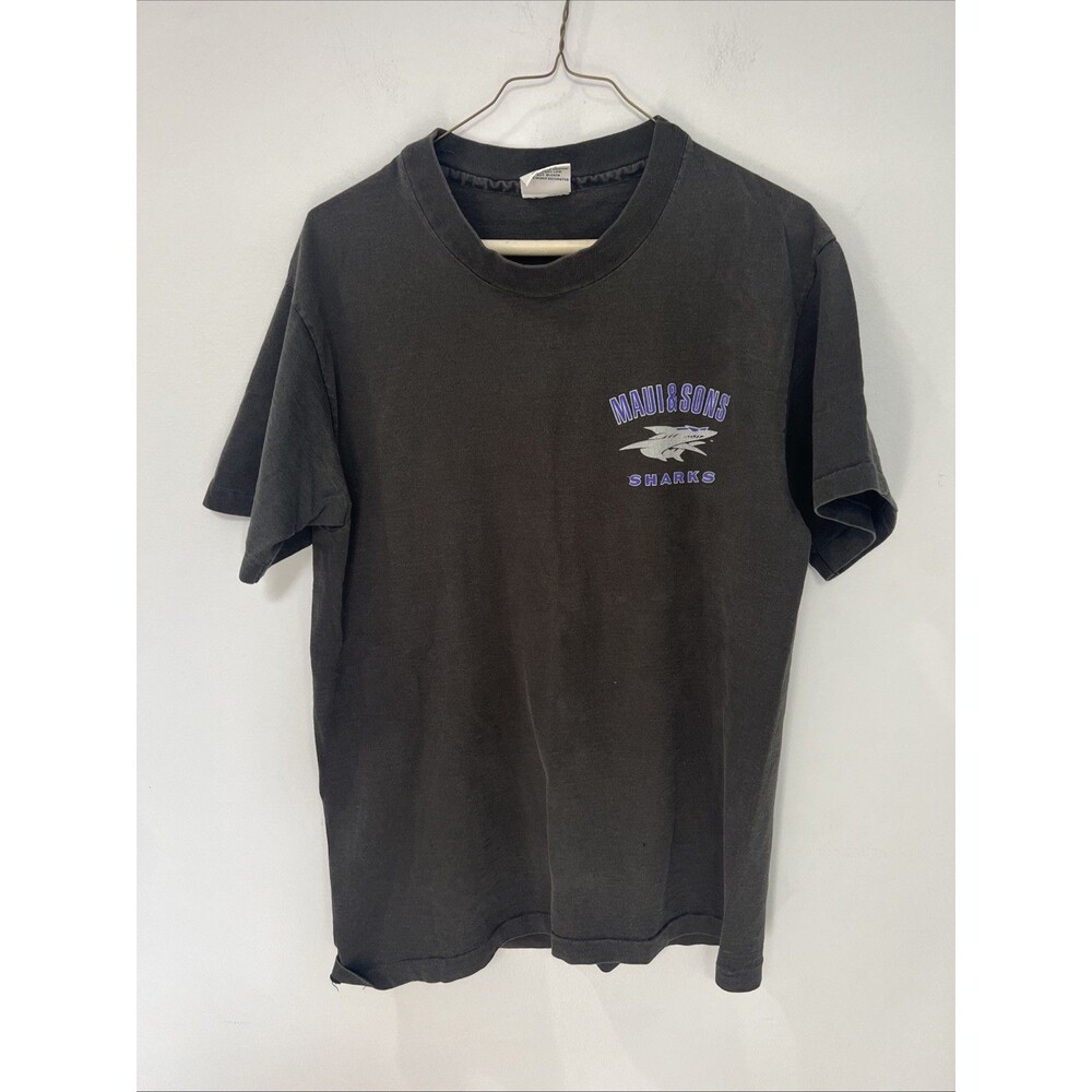 Vintage Maui and Sons T Shirt Men Large Beach Surf Sharks Made In USA